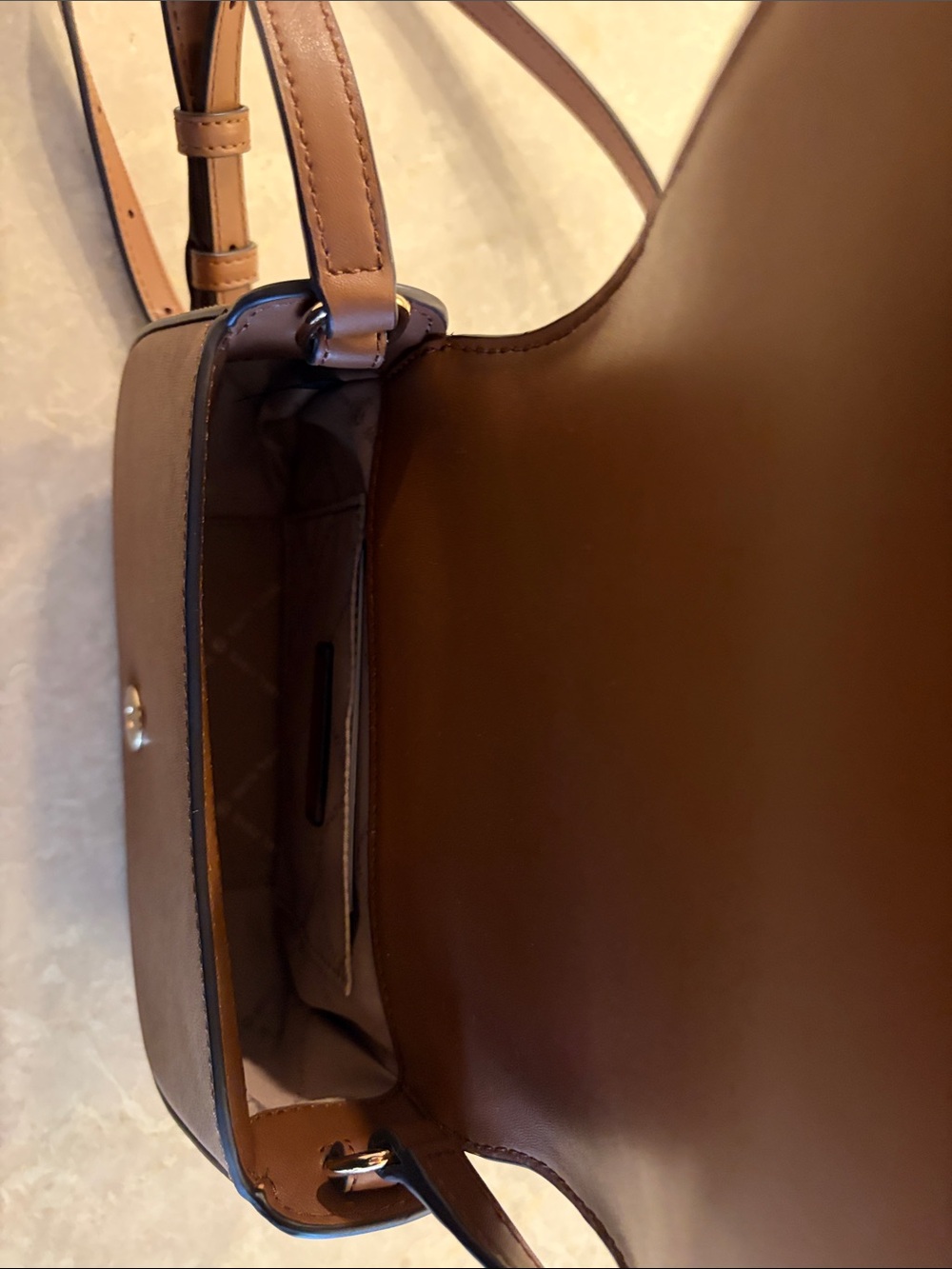 Michael Kors Brown Leather Crossbody Clutch - Picture 4 of 7